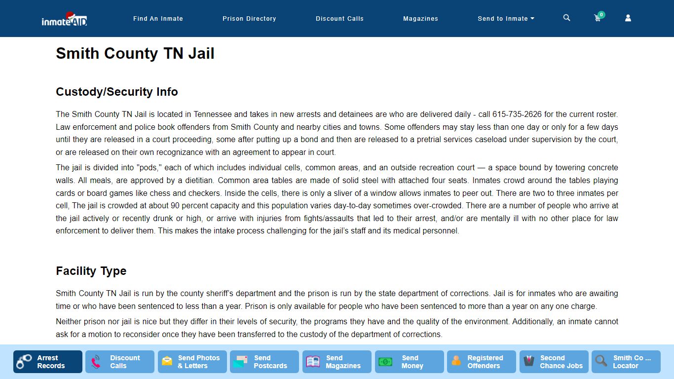 Smith County TN Jail - InmateAid